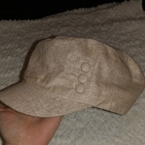 Cream colored cadet style hat